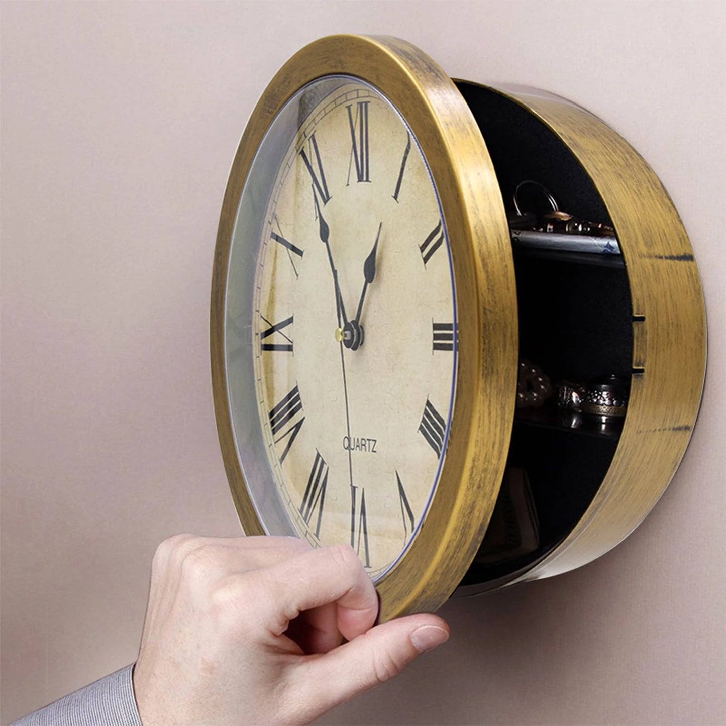 Hign-concerned Hidden Money Wall Clock Secret Compartment