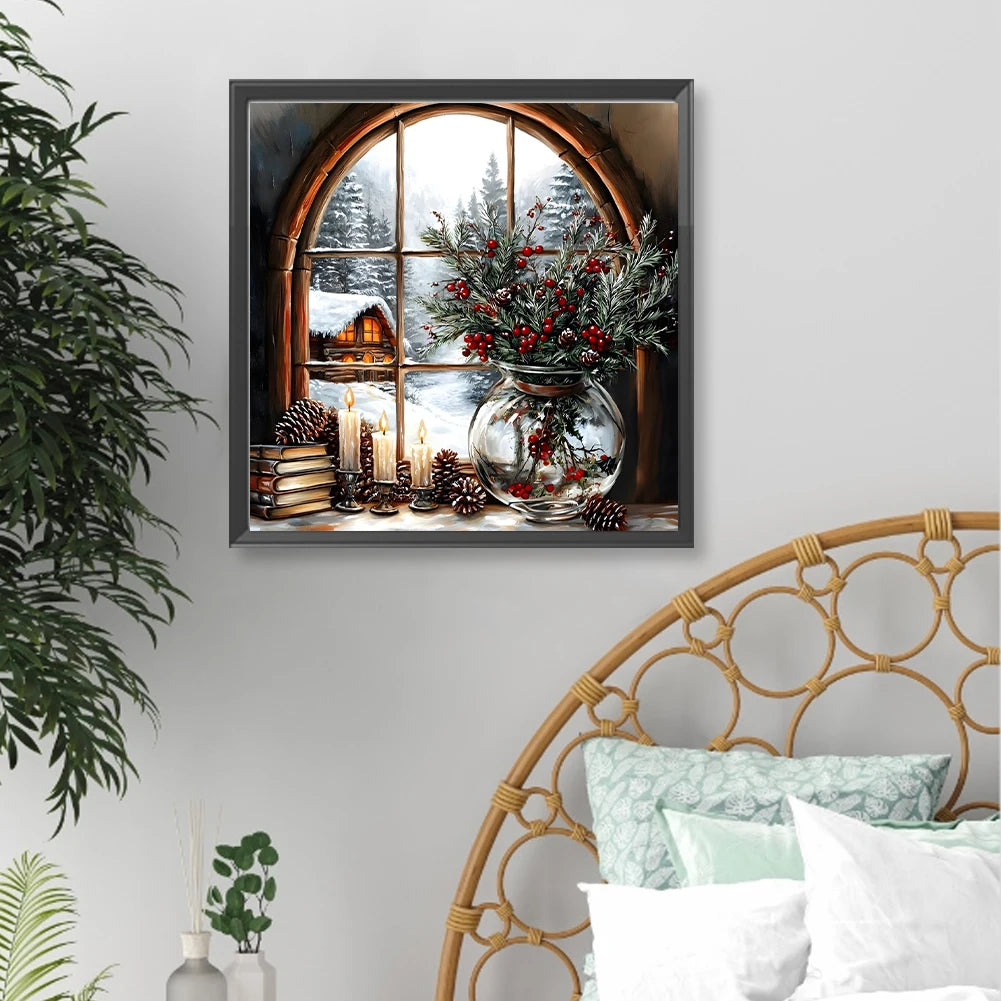 Canvas 5D Diamond Painting Xmas Snow View Kit Home Decor