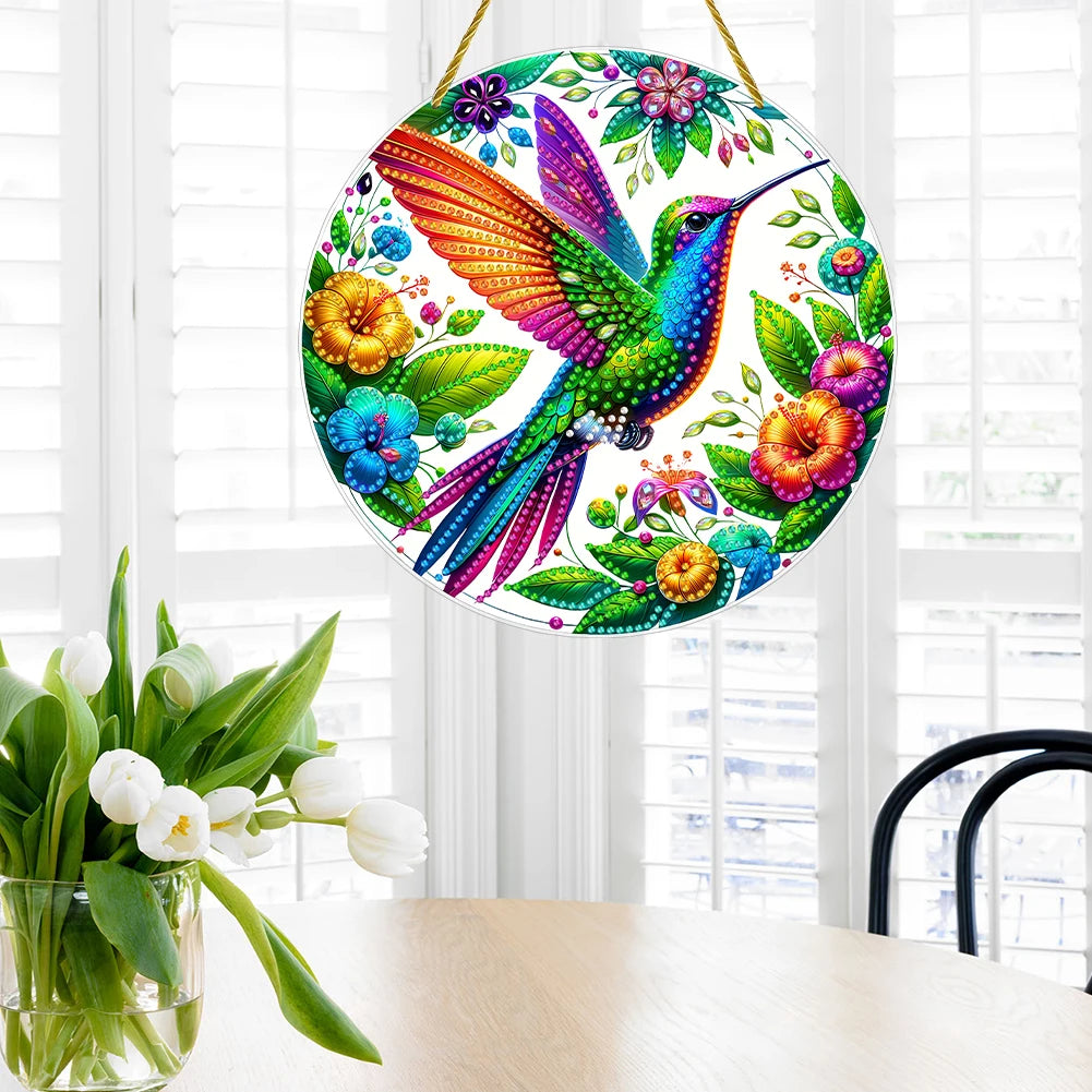 Alloet Bird Theme 2D Diamond Art Pendant Hanging Decor