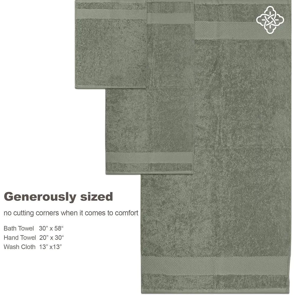 EZHomeEssentials Organic Cotton Towel Set GOTS Towels
