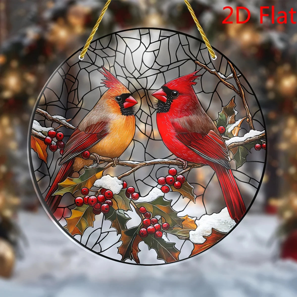 Hign-concerned Bird Themed 2D Acrylic Cardinal Suncatcher