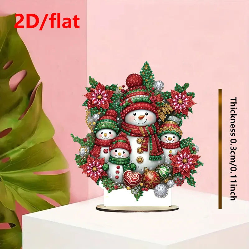 Canvas PremiumQuality Christmas Diamond Painting Set Wooden Desktop Decoration Project