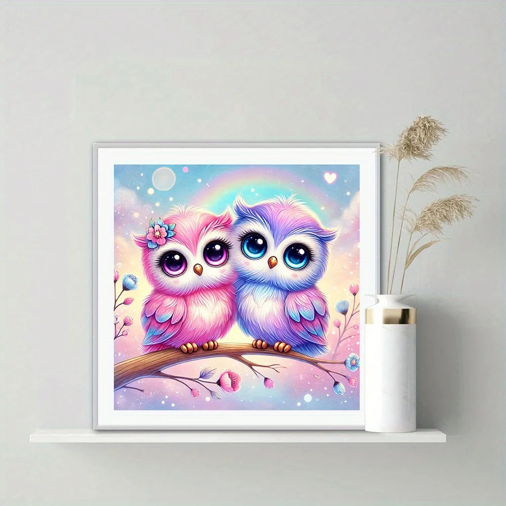 5D Diamond Painting Owl Kit PremiumQualityArtisans Round Mosaic Embroidery Deluxe