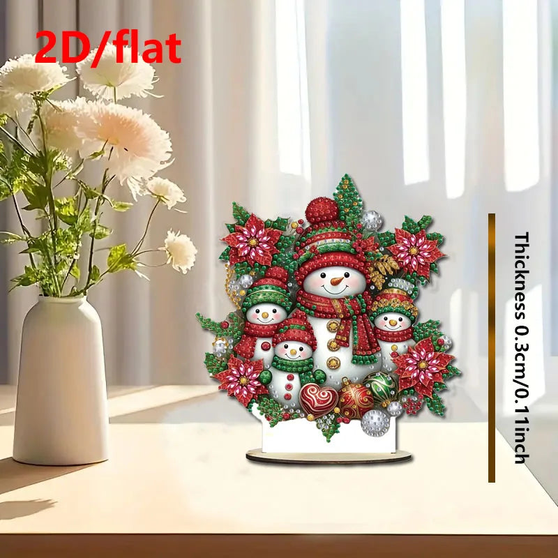 Canvas PremiumQuality Christmas Diamond Painting Set Wooden Desktop Decoration Project
