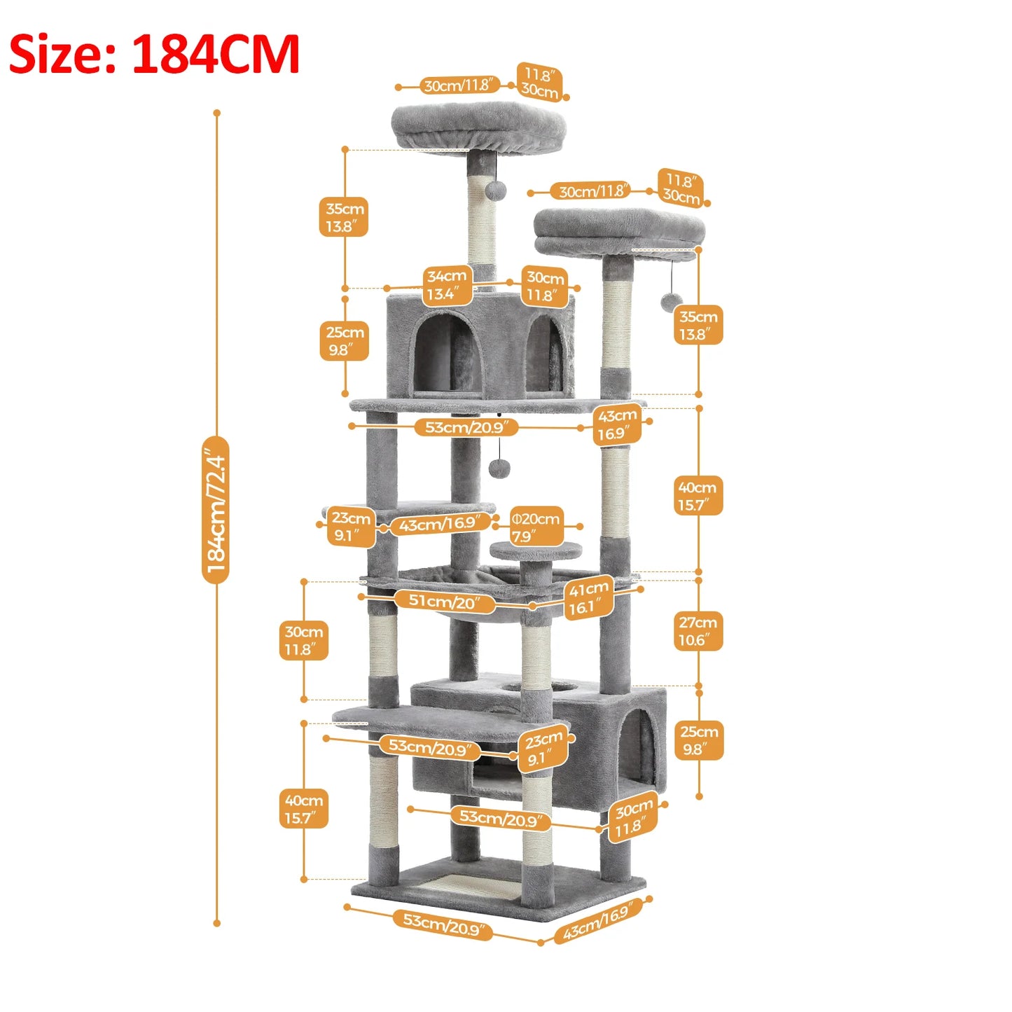 PAWZ Road Large Cat Tree And Tower For Indoor Cats