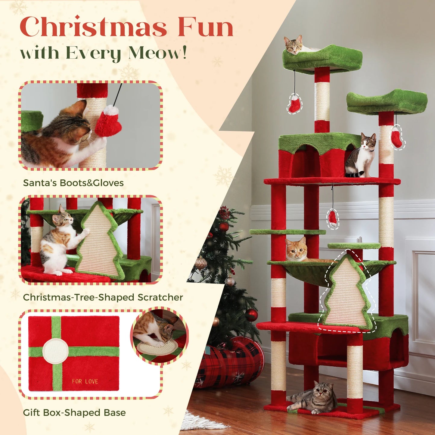 PAWZ Road Large Cat Tree And Tower For Indoor Cats