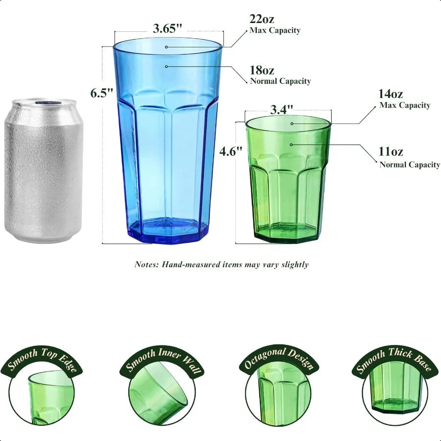 EZHomeEssentials Shatterproof Acrylic Tumblers BPAFree