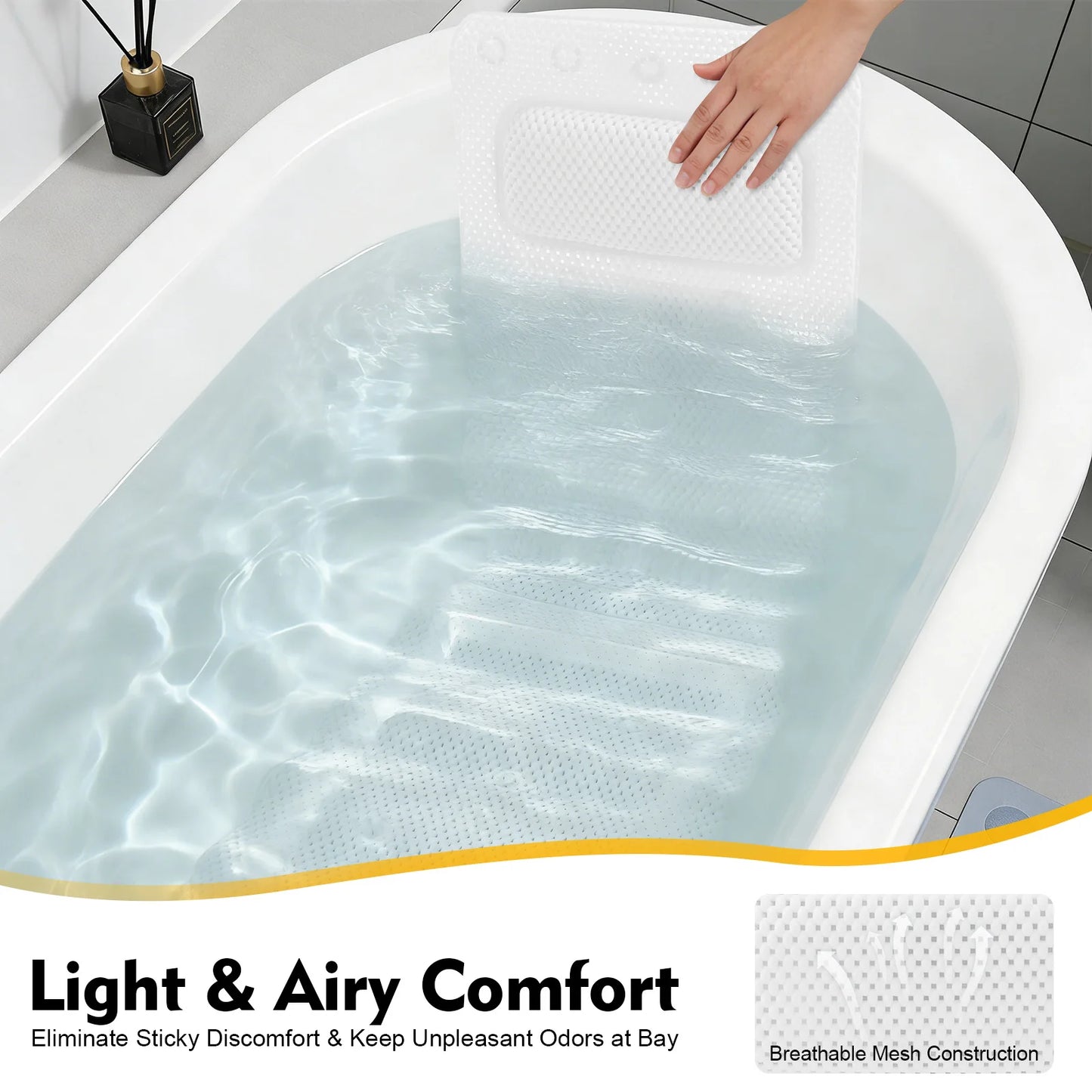 Bathtub Mat With Pillow Foam PVC Bath Cushion For Spa