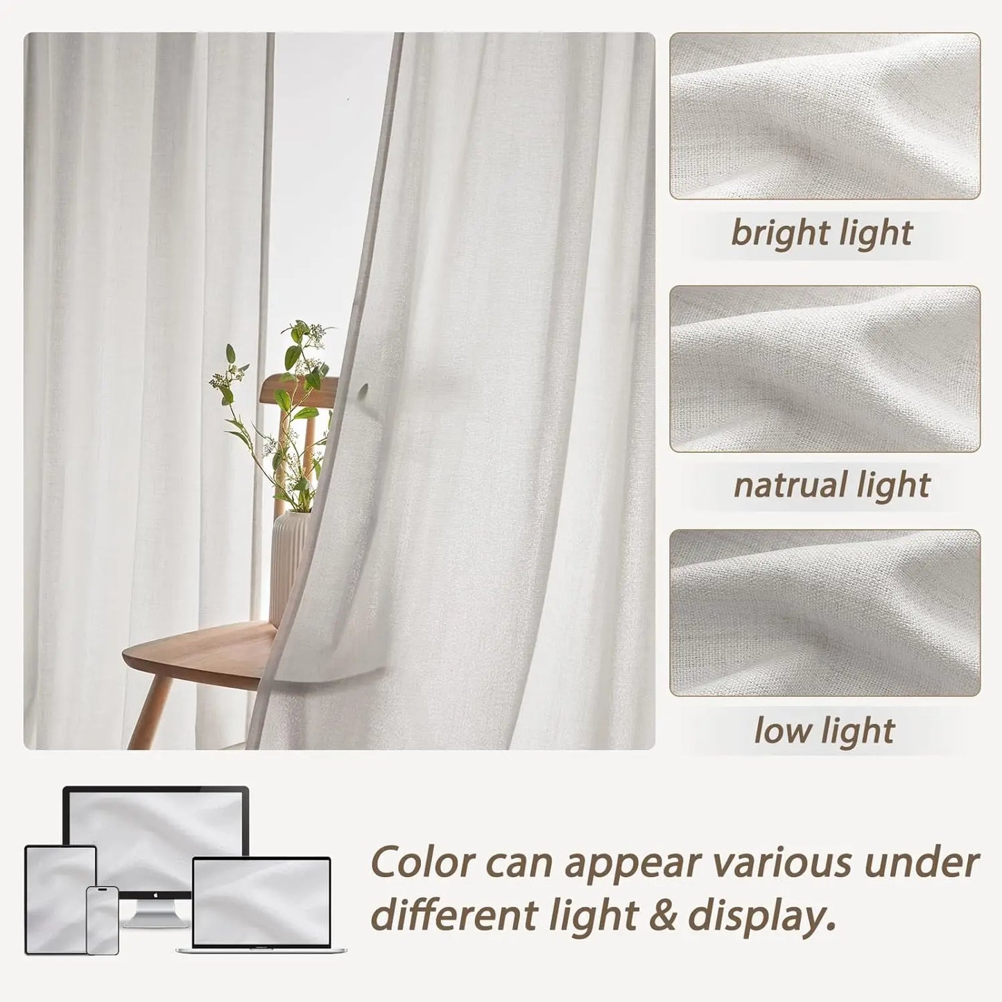 Pinch Pleated Linen Blend Curtains For Bedrooms And Living Spaces Comfort
