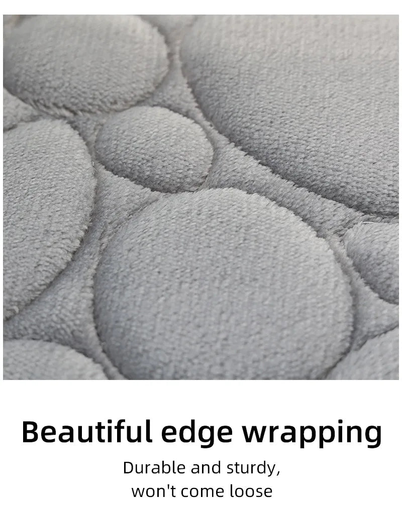 Soft Microfiber Non Slip Stone Bathroom Floor Mat Set