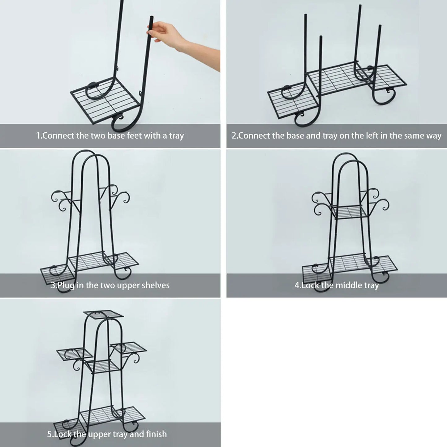 7 Tier Iron Plant Stand Indoor Load Capacity 92lbs