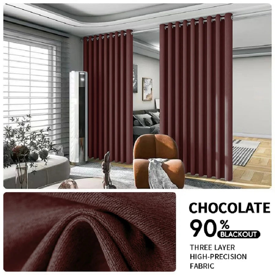 Blackout Room Divider Curtain 2Pc Noise Reduction