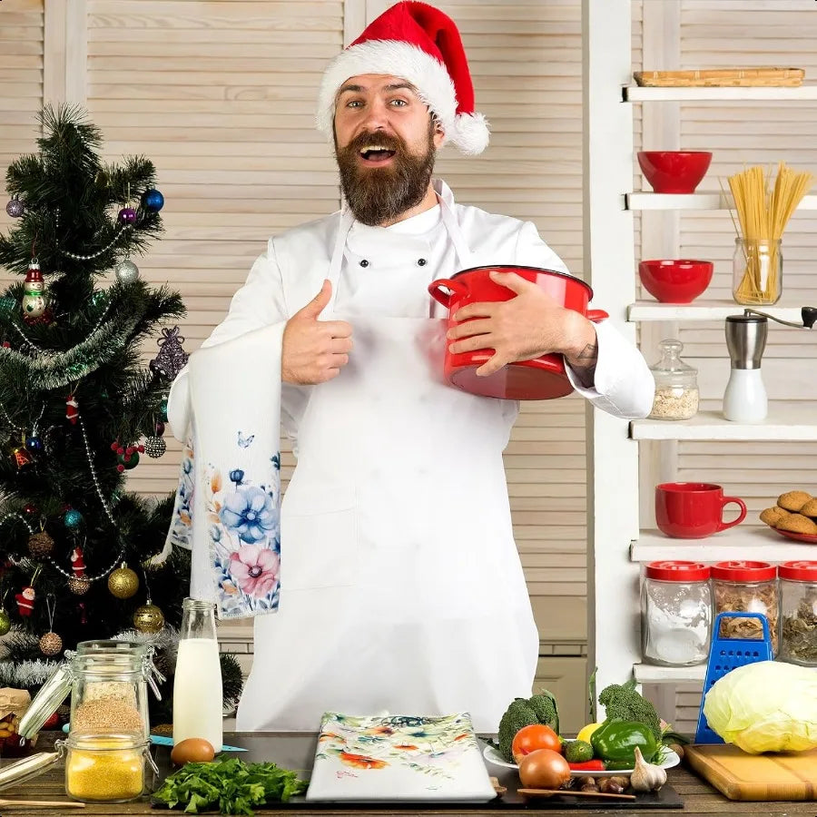 Floral Kitchen Towels 6 Pcs Set Cotton