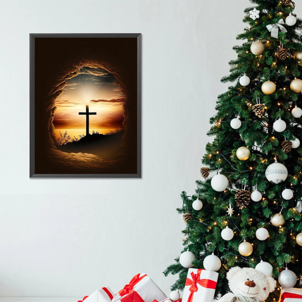 Alloet 5D DIY Diamond Painting Crucifix Kit Home Decoration