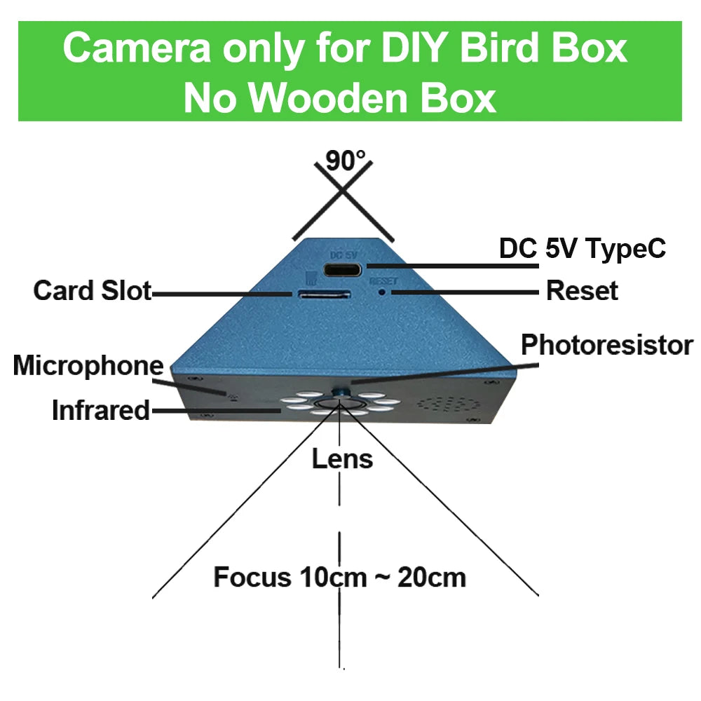 Camnsmart Smart Bird House 4MP HD WiFi Birdbox Camera For Real Time Monitoring