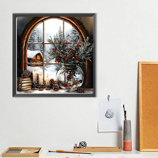 Canvas 5D Diamond Painting Xmas Snow View Kit Home Decor