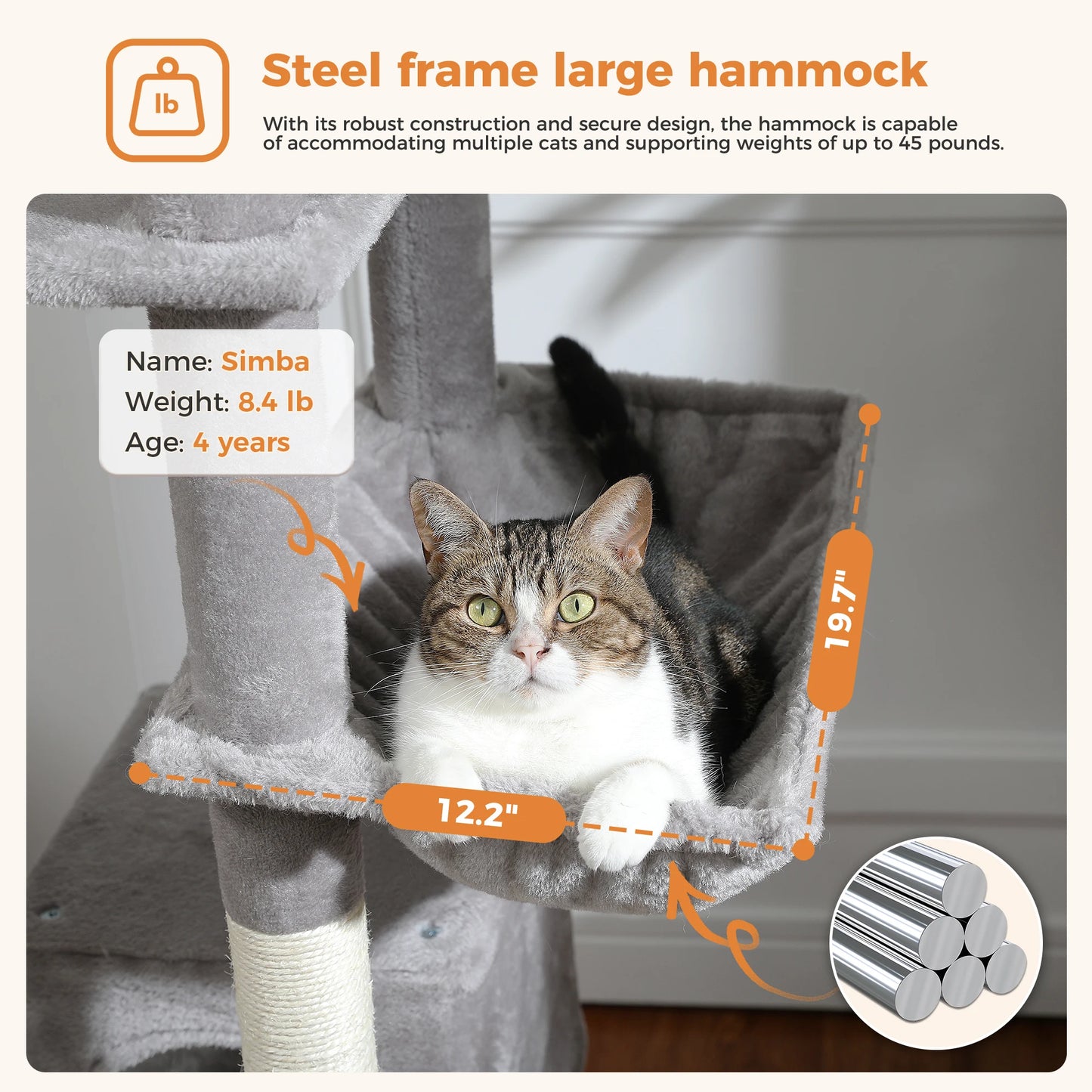 PAWZ Road Five Level Cat Tree Tower With Plush Condo Scratching Posts Boards