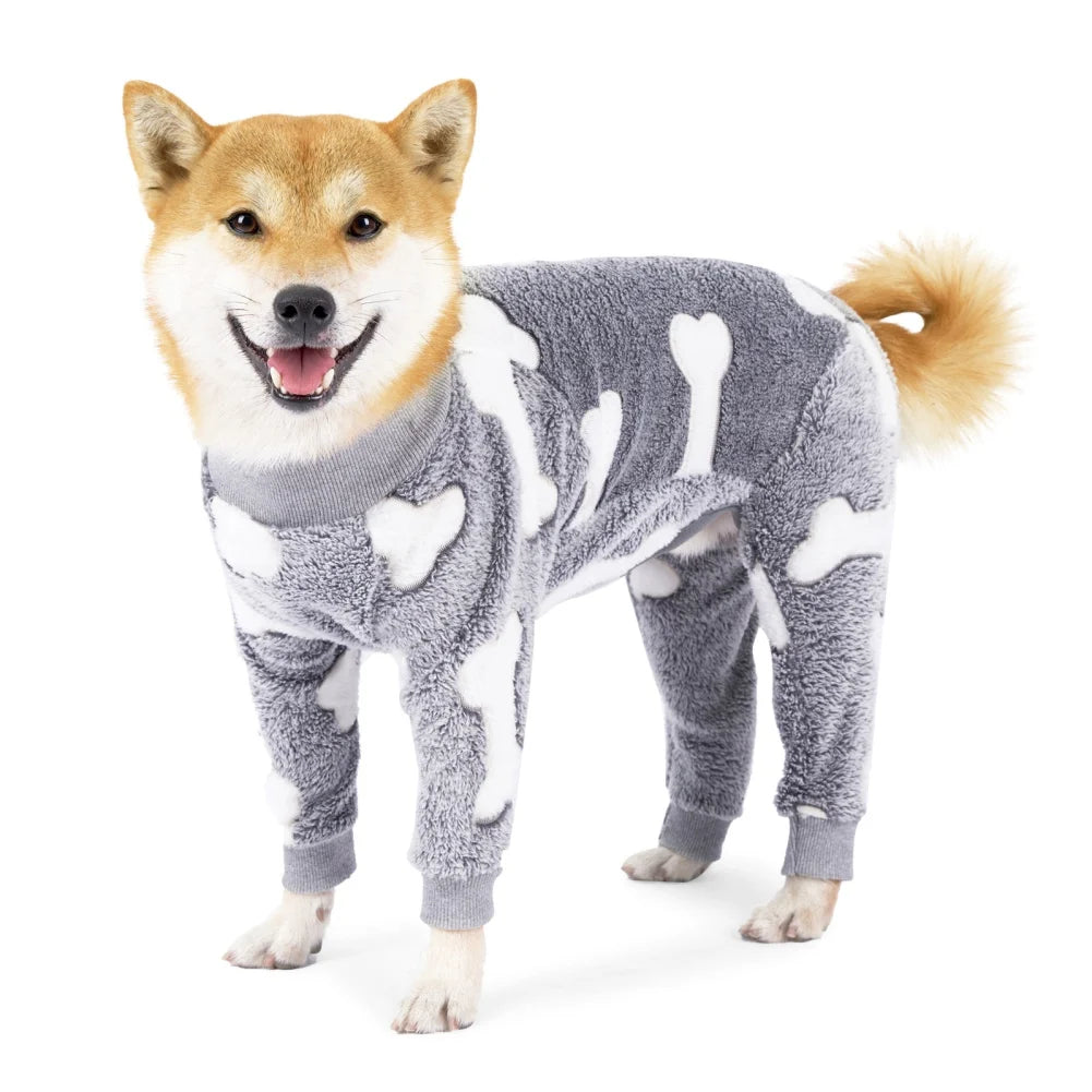 Fleece Dog Jumpsuit Winter Pajamas For Dogs