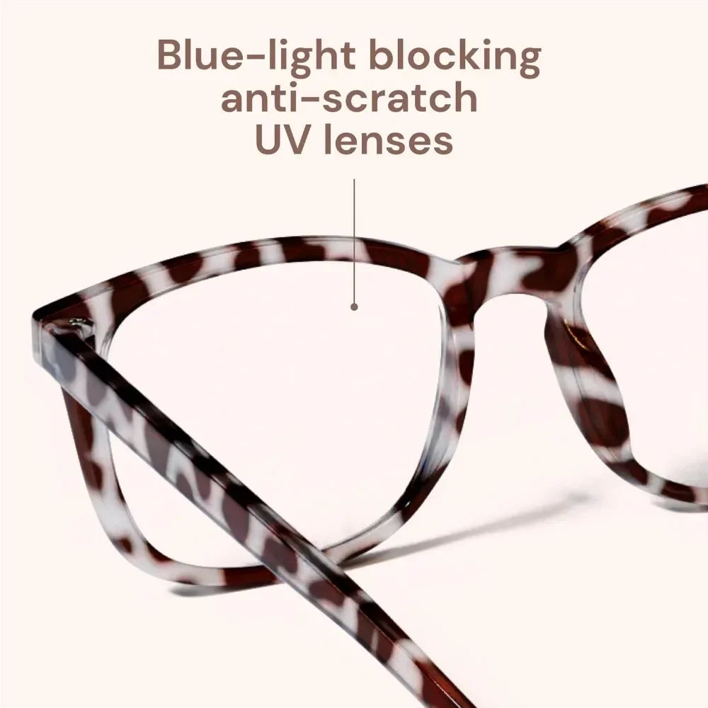 Stylish Blue Light Glasses for Woman - Computer Glasses 99% Blue Light Blocking - Lightweight TR90 Frames - 3 pack