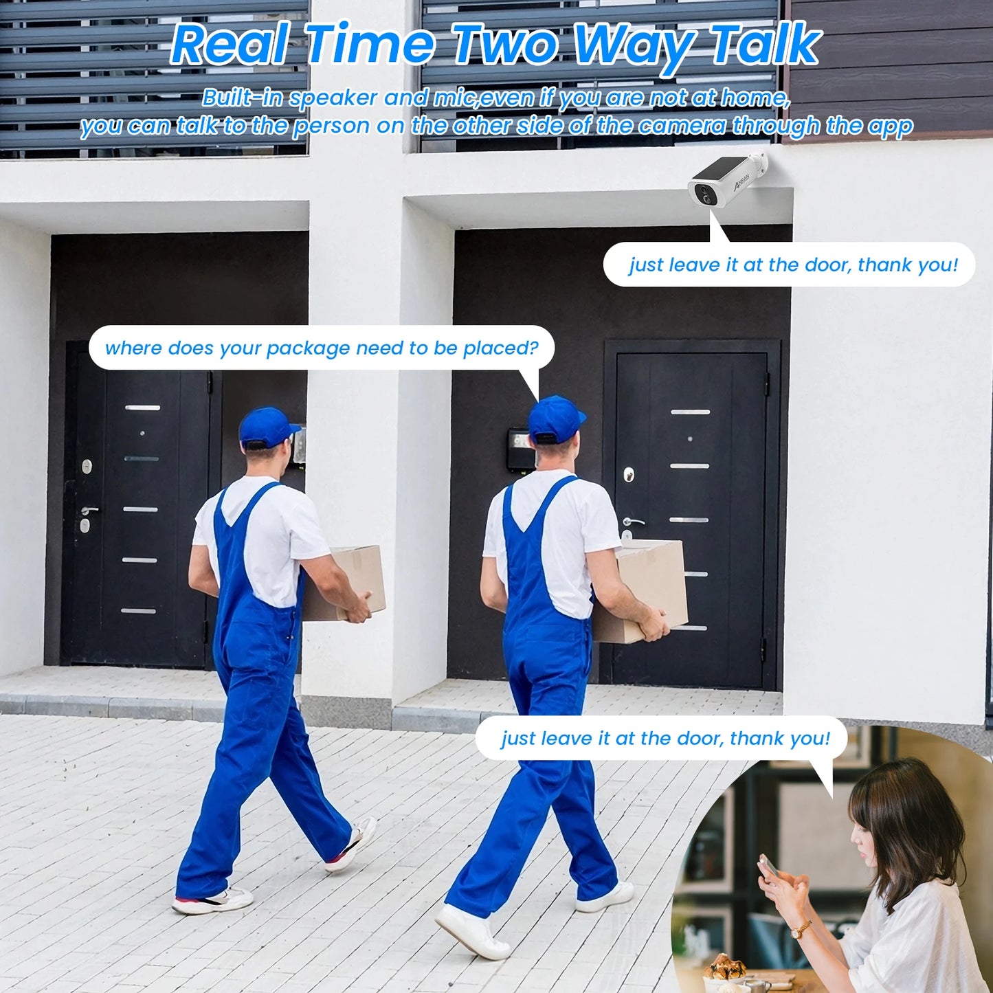 ANRAN 2K Solar Camera Set 4PCS 2.4G WiFi Battery Floodlight