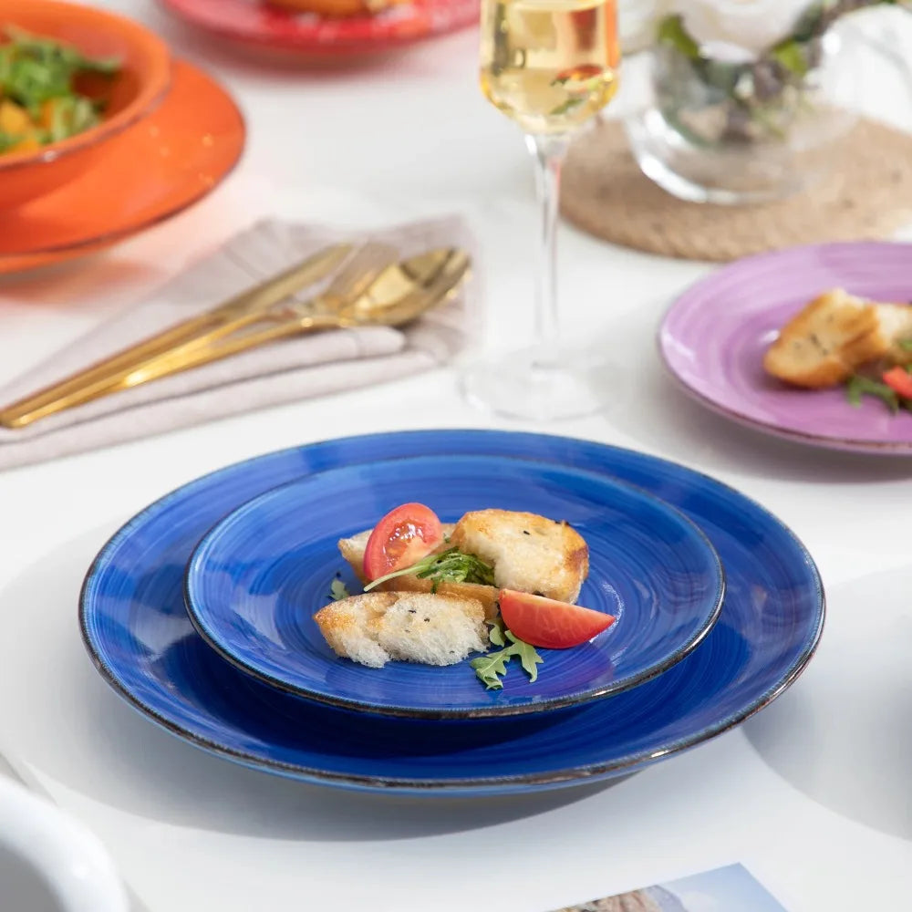 Vancasso BONITA Mix Color Ceramic Tableware 18PCS Dinnerware Set of Dinner Plates Home Soup Plates Dessert Plates Earthenware