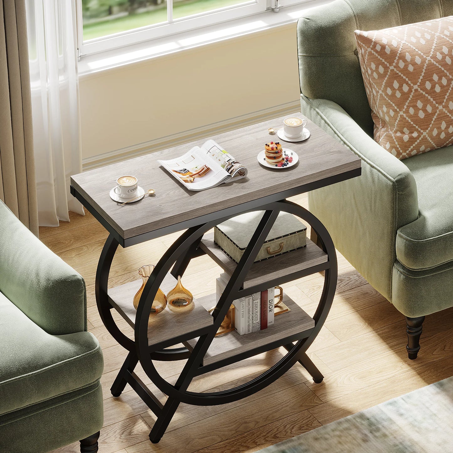 Tribesigns End Table for Living Room 3-Tier with Storage