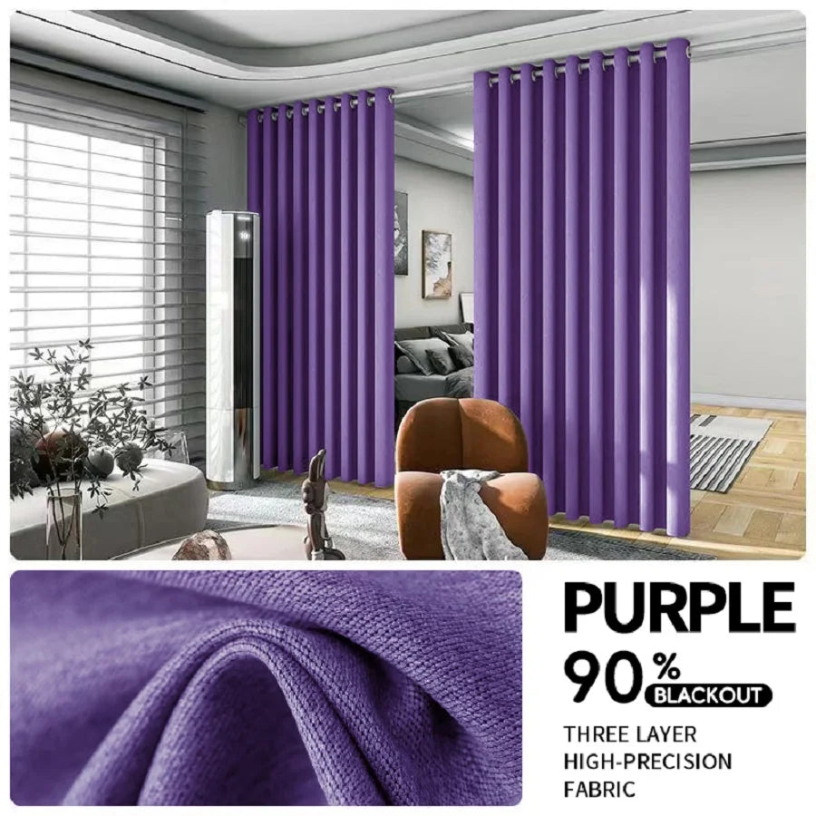 Blackout Room Divider Curtain 2Pc Noise Reduction