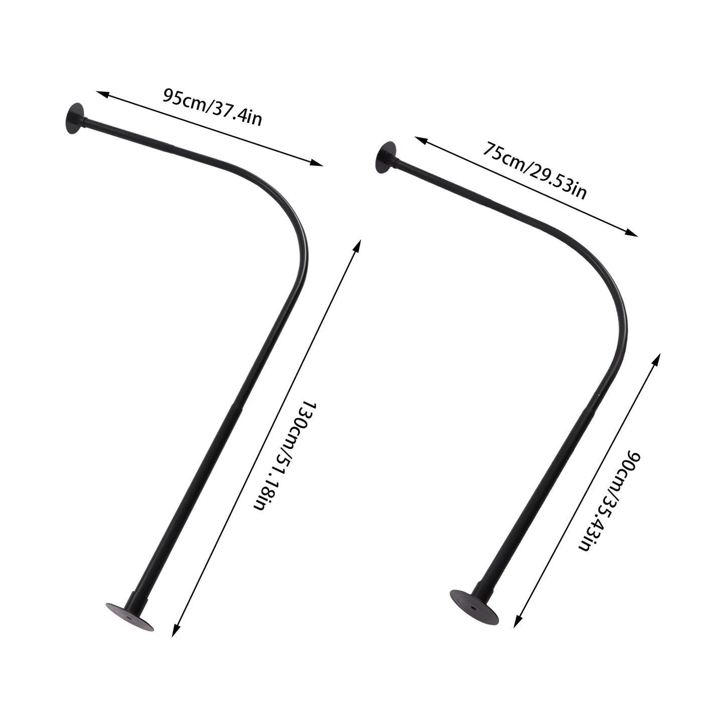Feature Retractable L Shaped Shower Curtain Rail Stainless