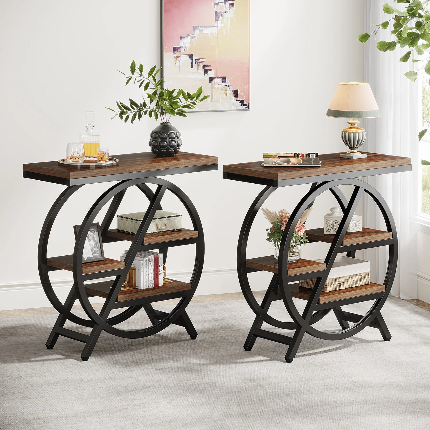 Tribesigns End Table for Living Room 3-Tier with Storage