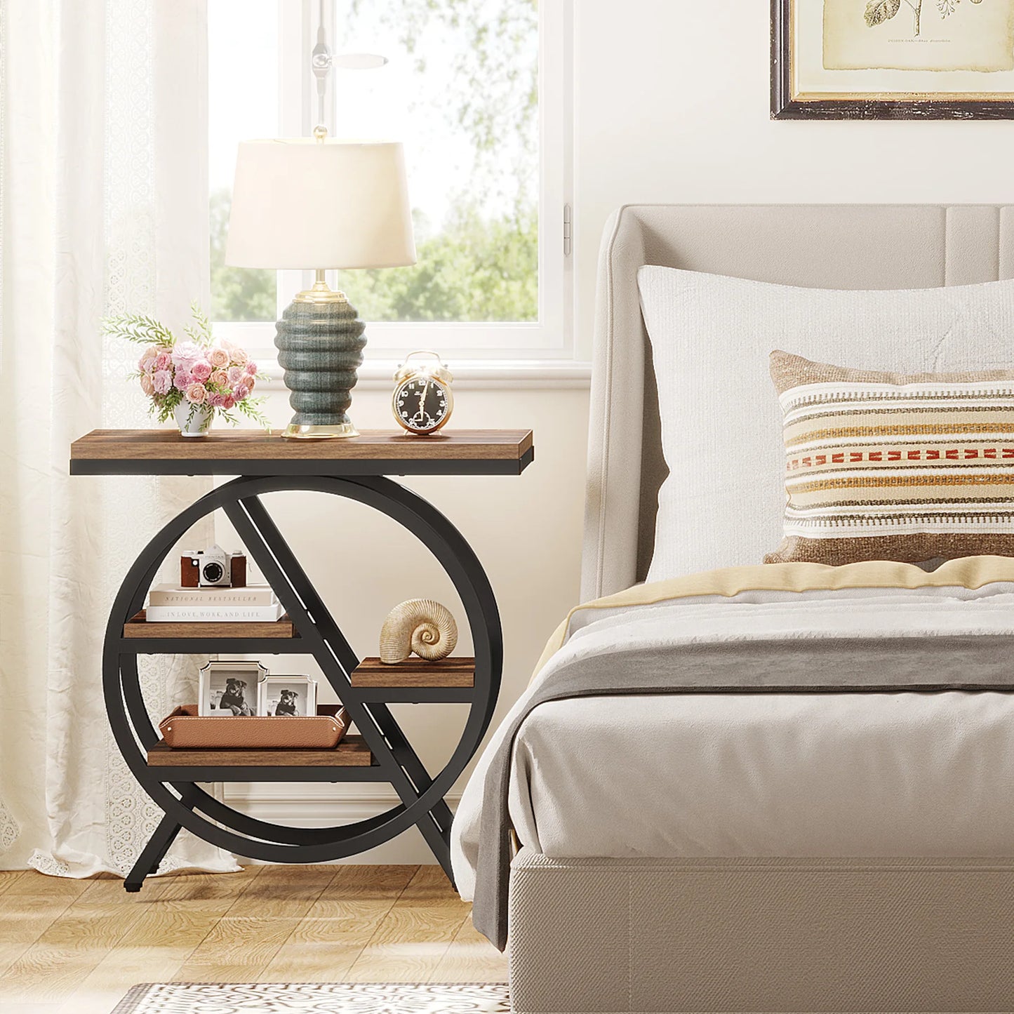 Tribesigns End Table for Living Room 3-Tier with Storage