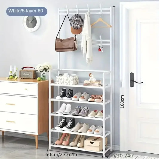EZHomeEssentials Hallway Coat Rack And Shoe Organizer