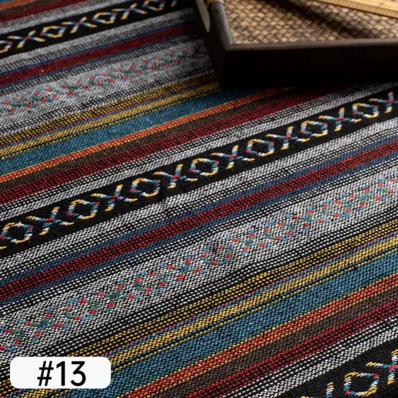 EZHomeEssentials Ethnic Style Cotton Linen Patchwork Fabric