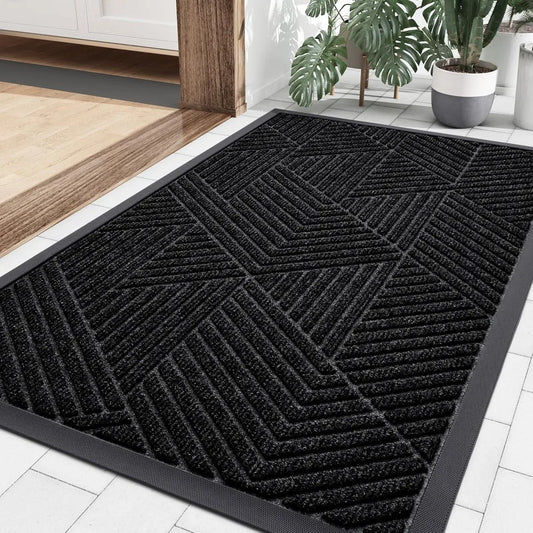 EZHomeEssentials Front Door Mat Heavy Duty Natural Rubber