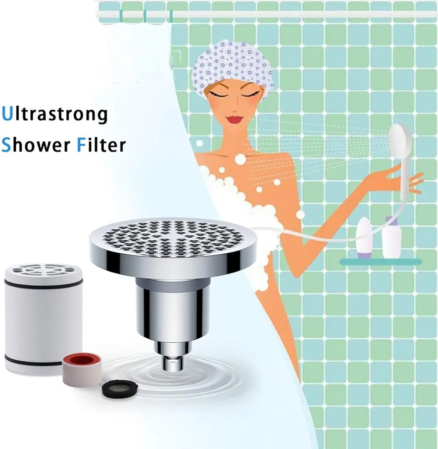 Rain Shower Head Chrome Shower Head Stainless Steel Bath Shower Head High Pressure High Flow Round
