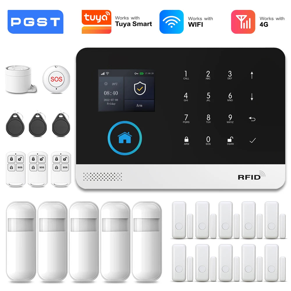 PGST 4G 2G WiFi GSM Wireless Alarm System PIR Sensor
