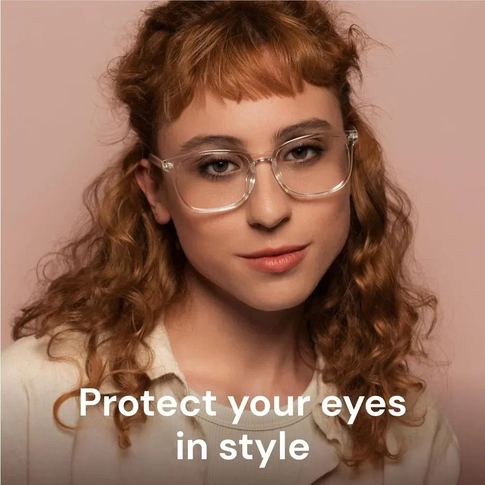 Stylish Blue Light Glasses for Woman - Computer Glasses 99% Blue Light Blocking - Lightweight TR90 Frames - 3 pack