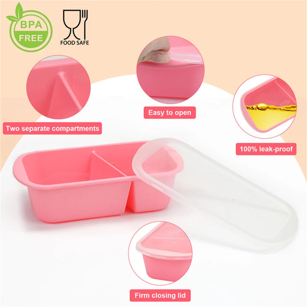 Feature 20Pcs Two Grid Stackable Disposable Lunch Box Microwave Safe