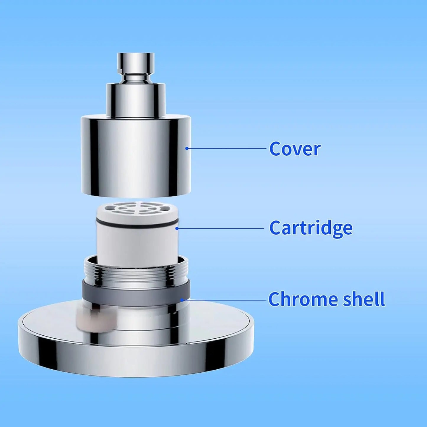 Rain Shower Head Chrome Shower Head Stainless Steel Bath Shower Head High Pressure High Flow Round