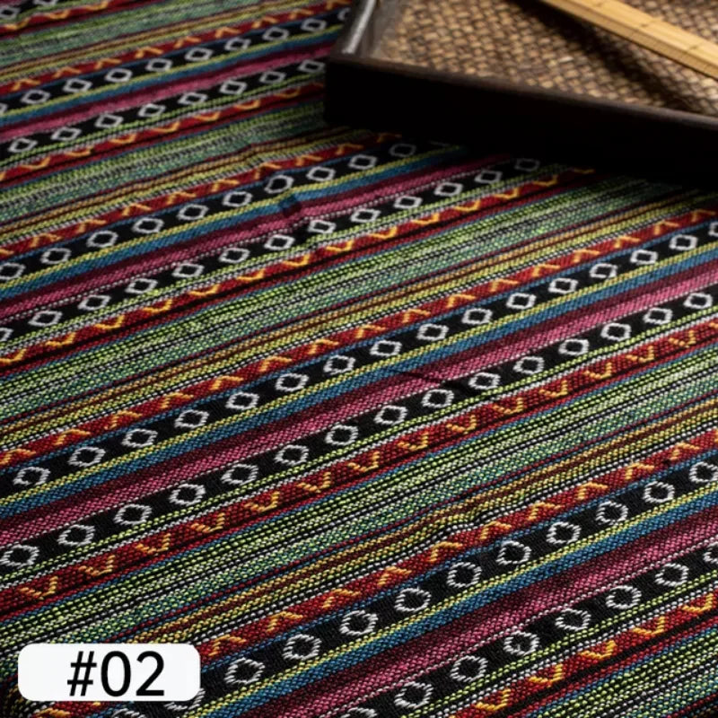 EZHomeEssentials Ethnic Style Cotton Linen Patchwork Fabric