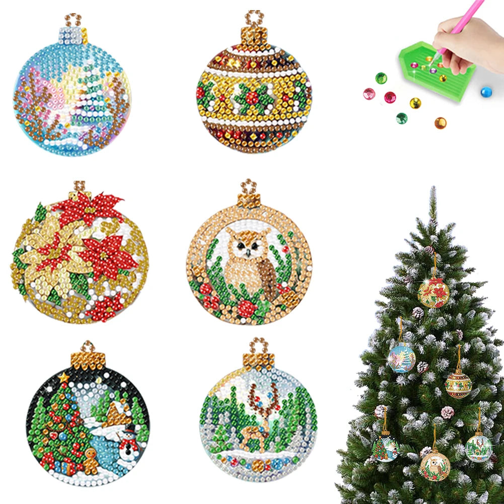 APWIKOGER Christmas 2D Diamond Art Kit Set Hanging Pendant Wall Door Decoration