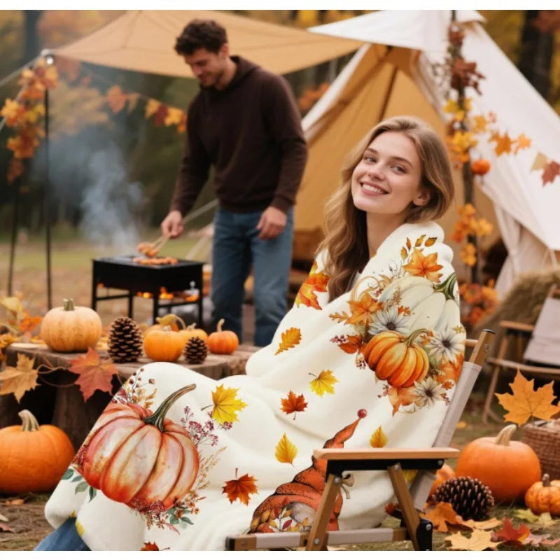 Craft Of Weaving Fall Pumpkin Gnome Throw Blanket Gift