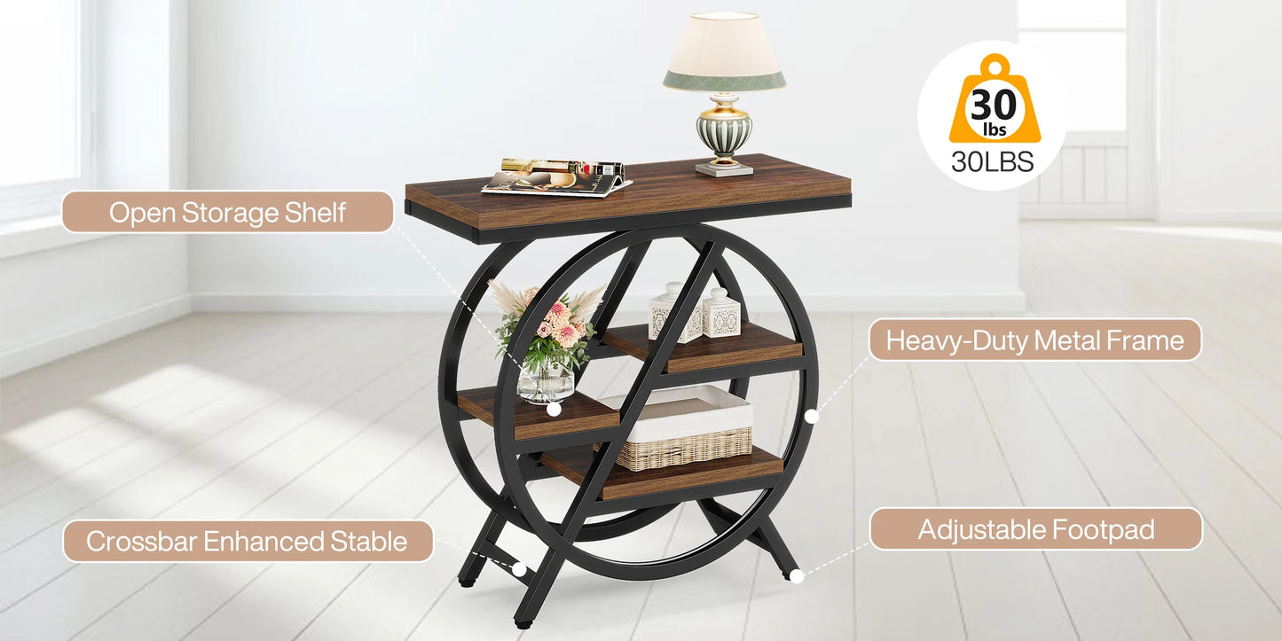 Tribesigns End Table for Living Room 3-Tier with Storage