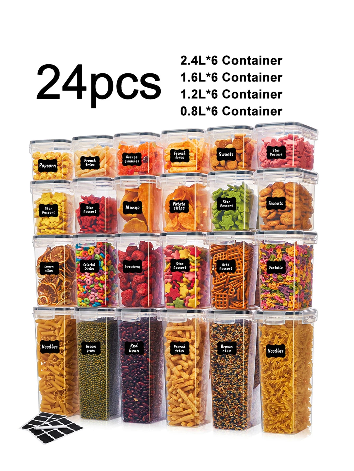 EZHomeEssentials 24pcs Airtight Food Storage Containers