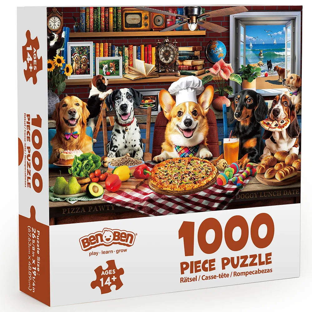 1000 Piece Dog Puzzle With Letters On Back For Adults