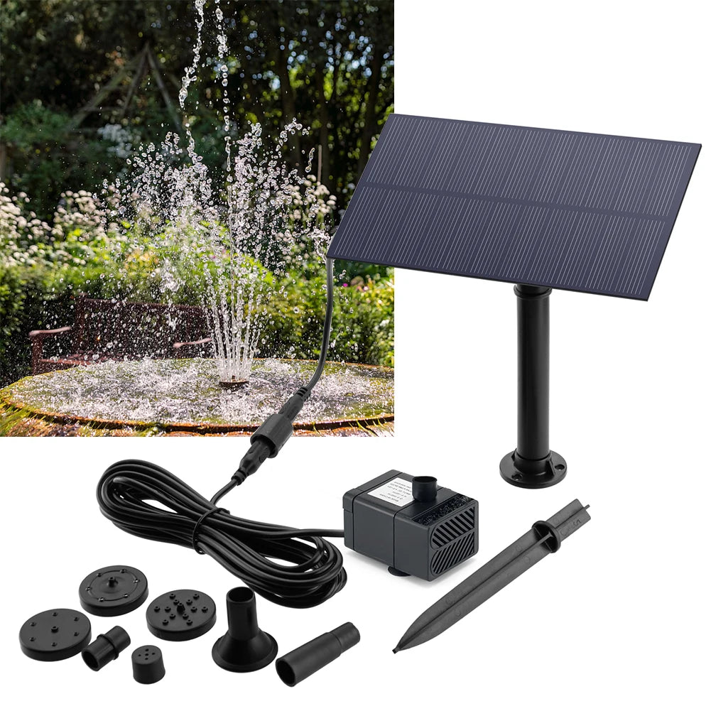EZHomeEssentials Solar Fountain Panel Pump Garden Decor