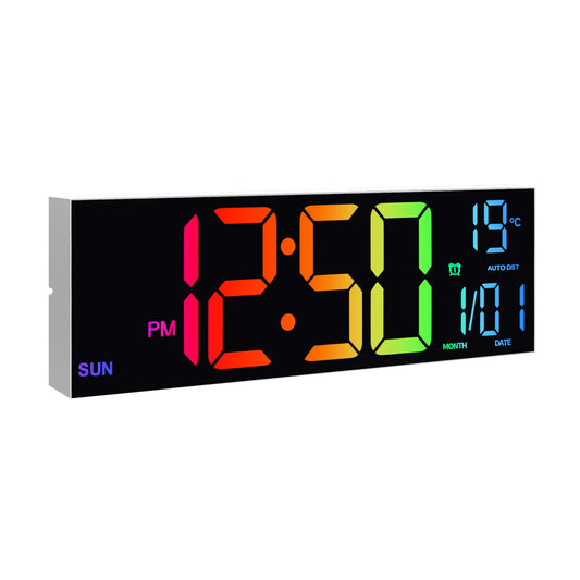 EZHomeEssentials Digital Wall Clock With Remote LED Display