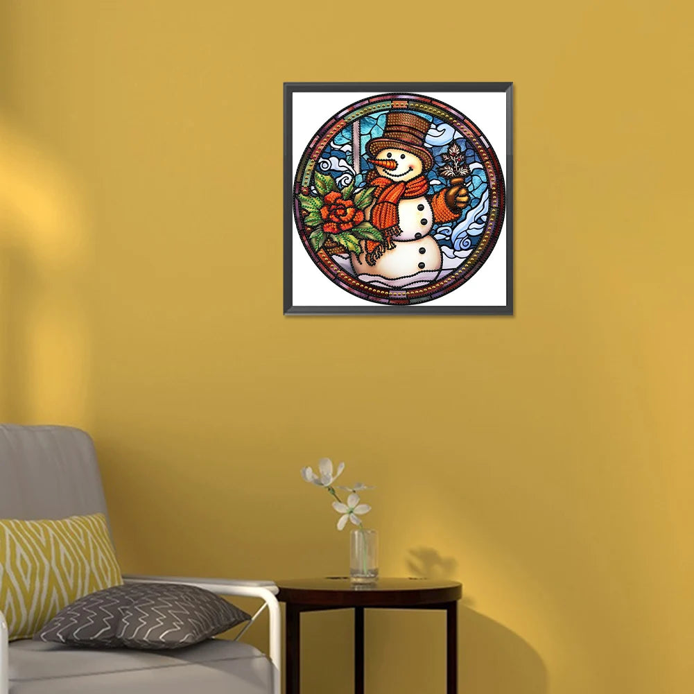 APWIKOGER 5D DIY Partial Diamond Painting Kit Xmas Snowman Decor