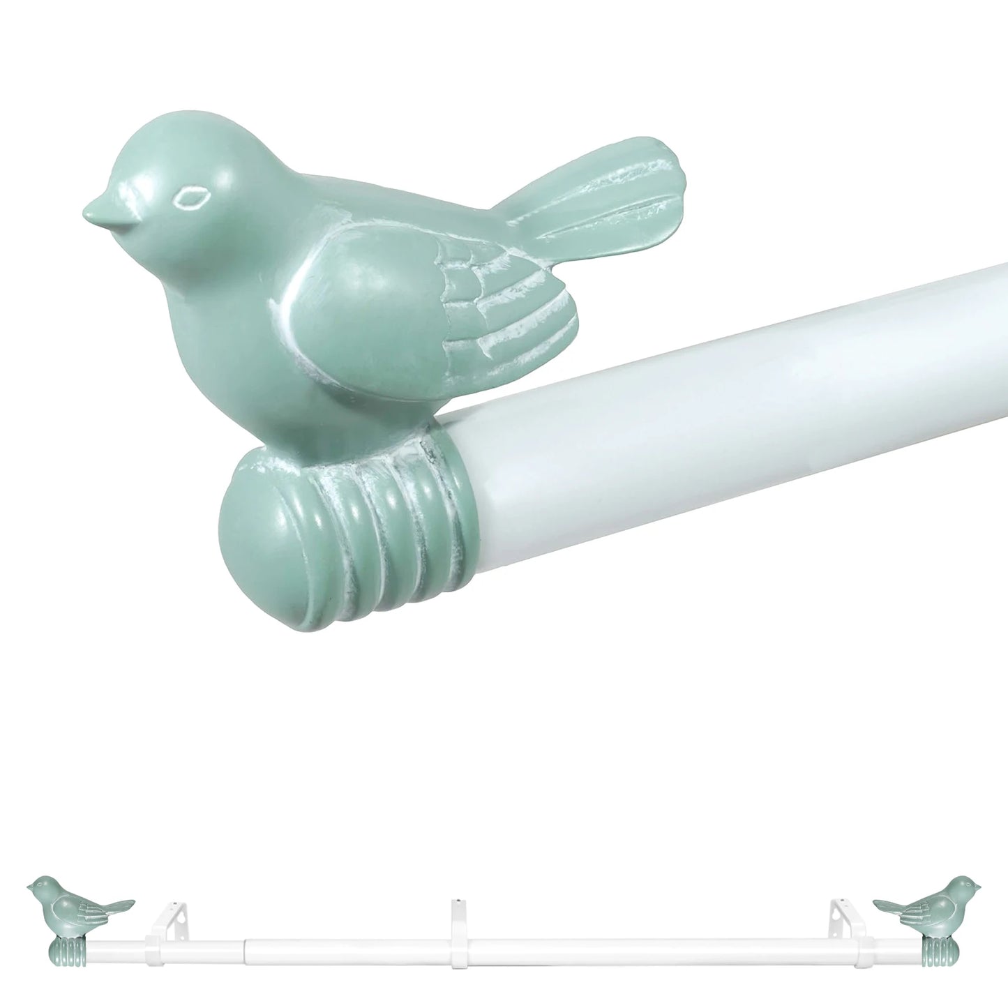 Guangdong Telescopic Curtain Rod Set With Decorative Bird Finials