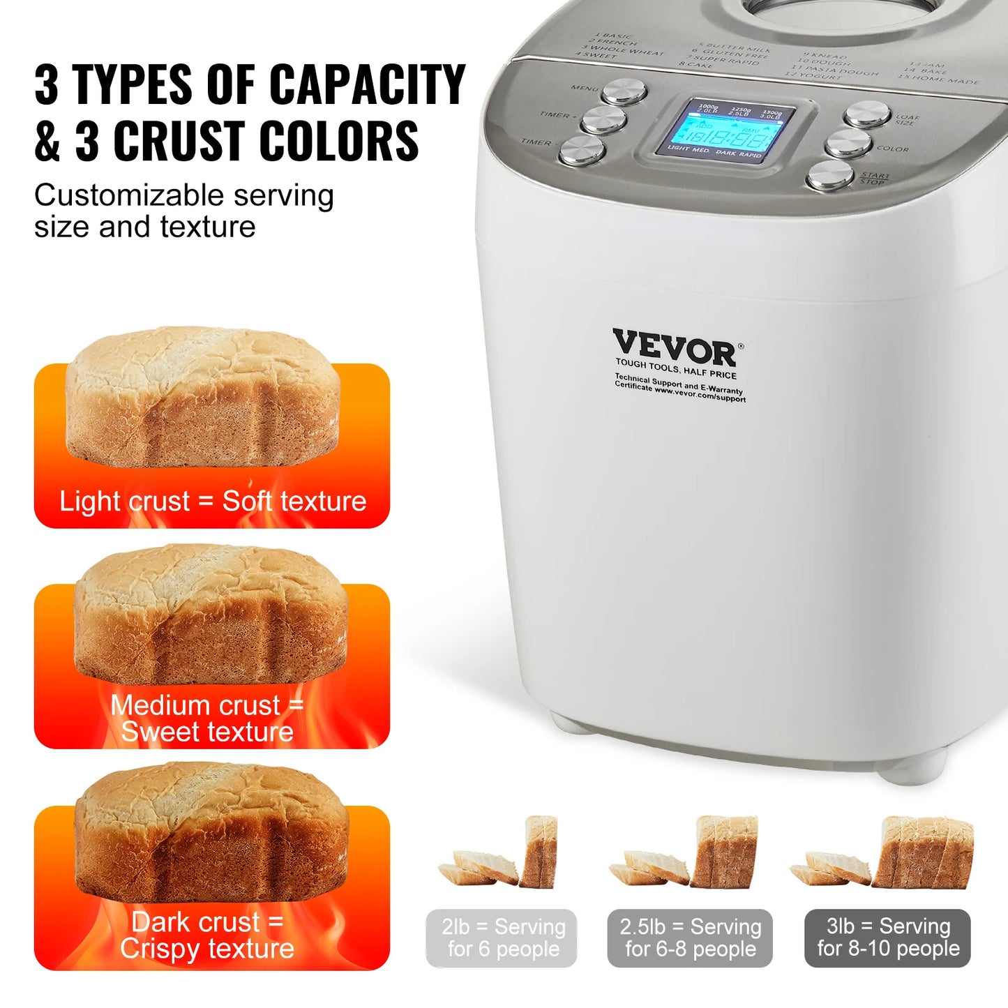SucceBuy 15 In 1 Bread Maker With Gluten Free Setting