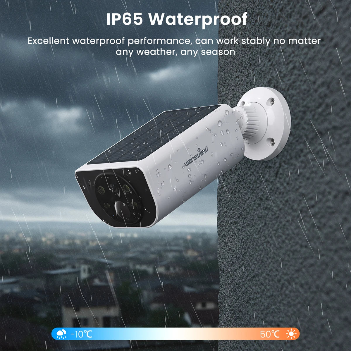 Wansview Outdoor Solar Security Camera 3MP 2 4G WiFi Battery